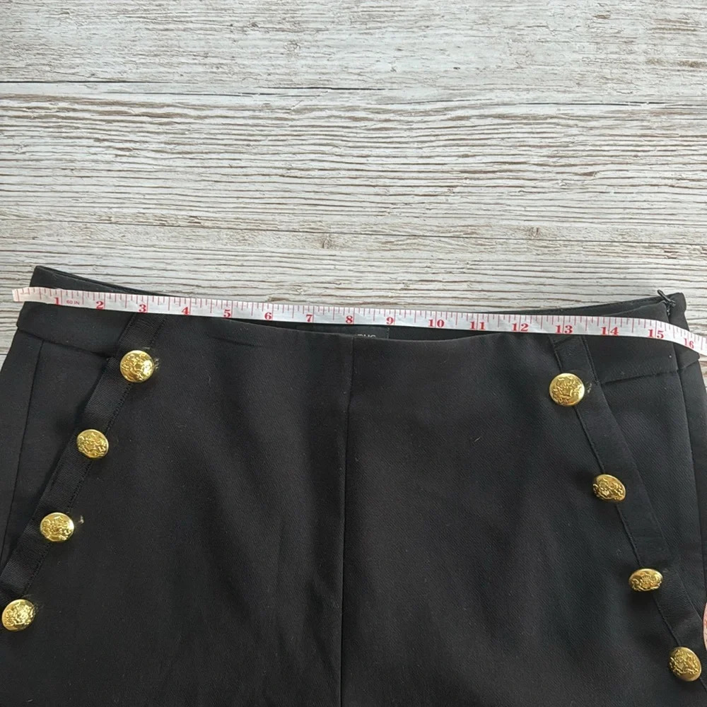 BANANA REPUBLIC High-Rise 5" Black Sailor Short Golden Buttons & Pockets 6 - Picture 7 of 8